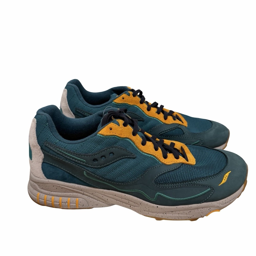 Saucony 3d Grid Hurricane Lace Up Sneaker Mens US 12 Green Orange S70670-4‎ NEW